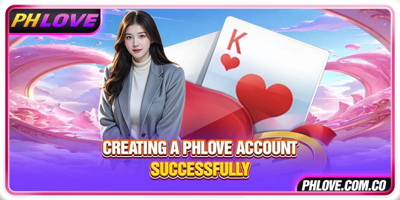 Creating a Phlove account successfully